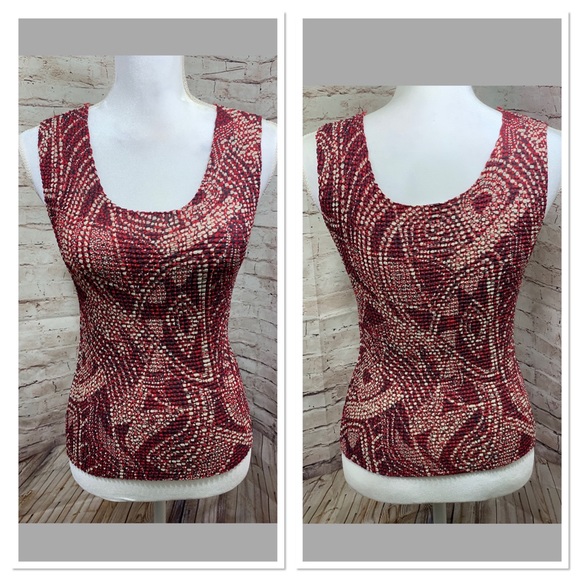 Nicola stretch scoop neck Top SZ M abstract print - Picture 8 of 8